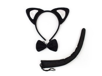 Strój Opaska Uszy Kota Kot Kotek+ Ogon - del-sol