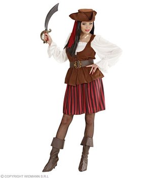 Strój piratka lady bordo, rozmiar m