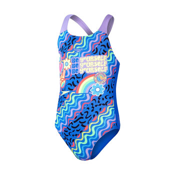 Strój Pływacki Jednoczęściowy Dziecięcy Speedo Digital Placement Splashback Niebiesko-Fioletowy 8-00262514737 9-10 - Speedo