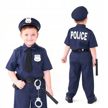 Strój Policjanta Dla Chłopca Kostium Dla Dzieci Karnawał L - Korbi
