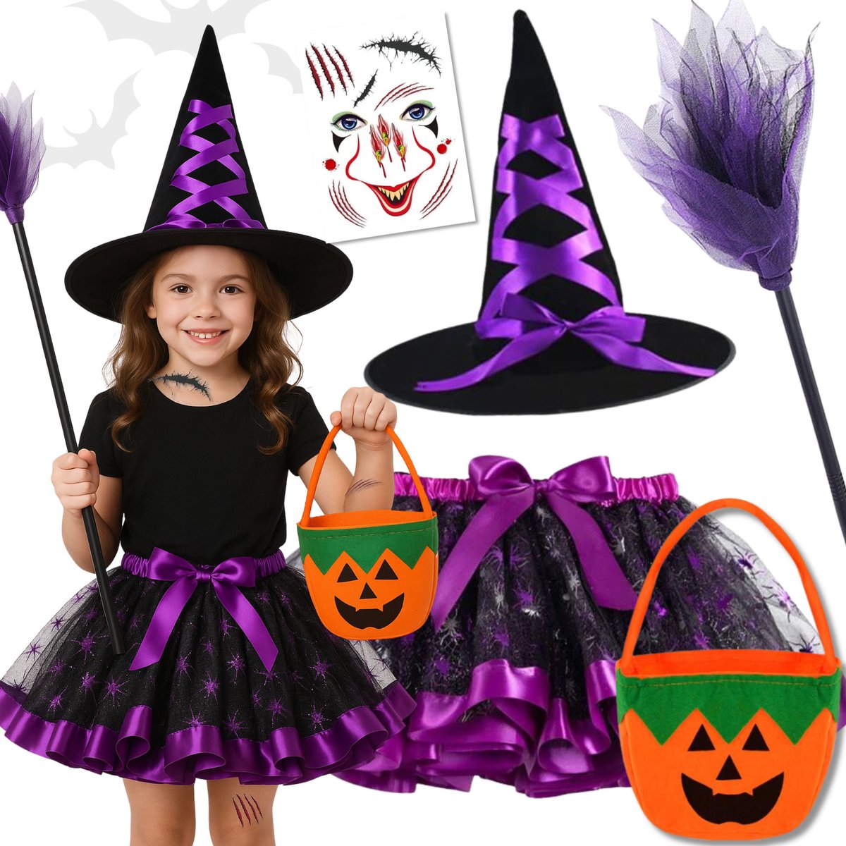 Str j Przebranie Halloween Czarownica Wied ma Tutu Wielokolorowa 104 str-j-przebranie-halloween-czarownica-wied-ma-tutu-wielokolorowa-104