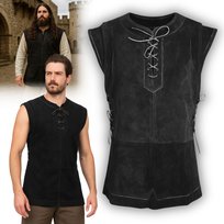 Strój Przebranie Koszula Czarna Męska Rycerz Wojownik Wiking Cosplay XL 2XL