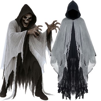 Strój Przebranie Na Halloween Śmierć Z Kosą Kosiarz Upiór Zjawa Peleryna - Hopki