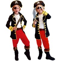 Strój Przebranie Pirat Korsarz Kapitan Kostium Halloween Karnawał 116 122
