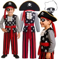 Strój Przebranie Pirata Pirat Kostium Piracki Kapelusz Na Karnawał 110 116