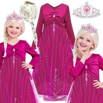STRÓJ PRZEBRANIE SUKIENKA ELSA ELZA MAGICZNA NOC NA BAL KARNAWAŁ 116/122