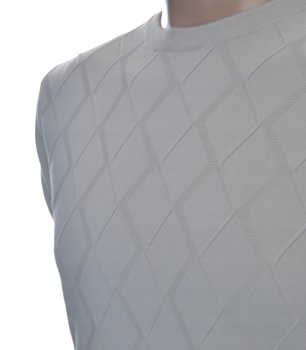 STROKERS klasyczny sweter męski beżowy okrągły pod szyję z bawełny L - Inna marka