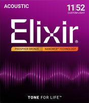 Struny do Gitary Akustycznej 11-52 Elixir Nanoweb Phosphor Bronze Elixir