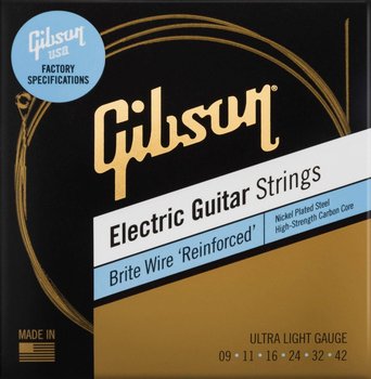 Struny Do Gitary Elektrycznej Gibson Brite Wire Reinforced 9-42 Ultra-Light - Gibsons