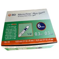 Strzykawki insulinowe 0,3 ml z igłą 6 mm BD Micro-Fine Plus Demi 100 szt. inna