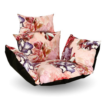 Stylowa poduszka ogrodowa na fotel wiszący w oryginalnym kwiatowym wzorze - Postergaleria