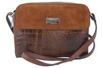 Stylowa torebka crossbody trzykomorowa - Brązowa Barberinis