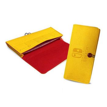 Stylowe Etui Materiał Futerał Loft Retro Guzik Do Ns Switch /Ns Oled Żółte - Inny producent