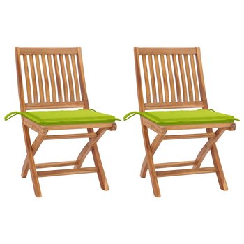 Stylowe krzesła ogrodowe z drewnem tekowym i podus - Zakito