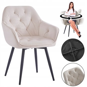 Stylowe Krzesło Fotel Kuchnia Salon Tapicerowane Ko202 Julia Obrotowe Beż - Kontrasto