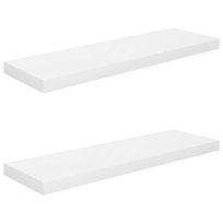 Stylowe półki ścienne 80x23,5x3,8cm, biały połysk / AAALOE