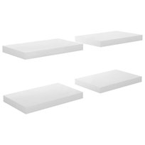 Stylowe półki ścienne - Zestaw 4, biały, 40x23x3,8 / AAALOE