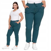 Stylowe Spodnie Damskie Joggery Wiązane Wysoki stan Bawełniane MORAJ XL