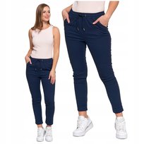 Stylowe Spodnie Damskie Joggery Wiązane Wysoki stan Bawełniane MORAJ XL