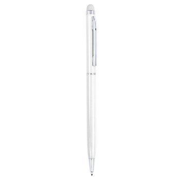 Stylowy Długopis z Touch Penem, Kolor Biały z Wykonania z Aluminium, Wymiary: Ø0,8 x 13,6 cm - HelloShop