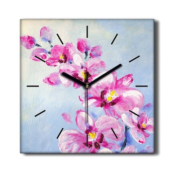 Stylowy foto zegar na ścianę Kwiaty rośliny 30x30, Coloray - Coloray