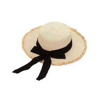 Stylowy Kapelusz Damski Plażowy Letni Słomkowy Kokarda Cz49