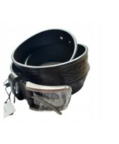 Stylowy skórzany pasek męski czarny z klamrą