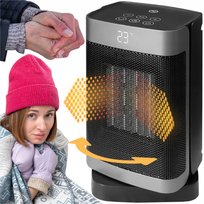 STYLOWY TERMOWENTYLATOR Z EKRANEM LCD Z PILOTEM DO ZDALNEJ OBSŁUGI Rabino