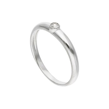 Subtelny pierścionek z białego złota 585 14k - Rosanto