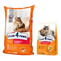Sucha karma dla kotów z efektem eliminacji kul włosowych z kurczakiem Club 4 Paws 14 + 2 kg