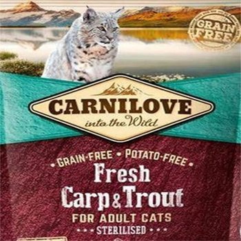Sucha karma dla sterylizowanego kota CARNILOVE Fresh Carp&Trout, 2 kg - Carnilove