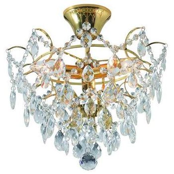 Sufitowa LAMPA pałacowa ROSENDAL 100538 Markslojd plafon OPRAWA kryształowa okrągła glamour crystals przezroczysta złota - Markslojd