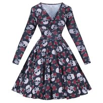 Sukienka alternatywna ROCKABILLY PIN UP w czaszki róże gotycka goth retro Wonderlandia