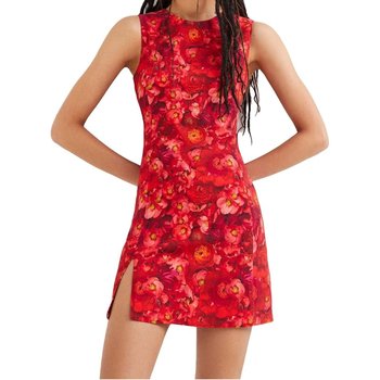 Sukienka damska Desigual Amapola w kwiaty czerwona-XL - Desigual