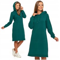 Sukienka Damska Dresowa z Kapturem Tunika MIDI Ciepła Długa Bluza MORAJ 3XL