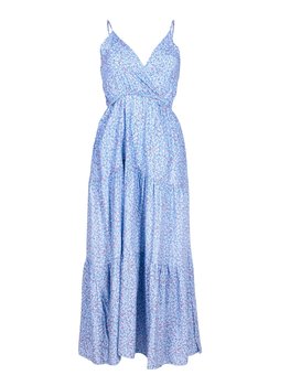Sukienka damska letnia długa na ramiączka kwiaty niebieska M-L - YoClub