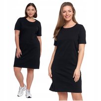 SUKIENKA DAMSKA T-SHIRTOWA Z KRÓTKIM RĘKAWEM PRZED KOLANO CZARNA MORAJ XXL