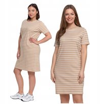 SUKIENKA DAMSKA T-SHIRTOWA Z KRÓTKIM RĘKAWEM PRZED KOLANO W PASKI MORAJ M