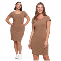 SUKIENKA DAMSKA Tuba Na Lato Krótki Rękaw Przed Kolano Gładka MORAJ XXL