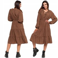 Sukienka Damska Wzorzysta Z Długim Rękawem Modna Moraj S