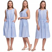 Sukienka Damska Z Wiązaniem W Talii I Kiszeniami Wiskozowa Moraj Xxl Patt 1