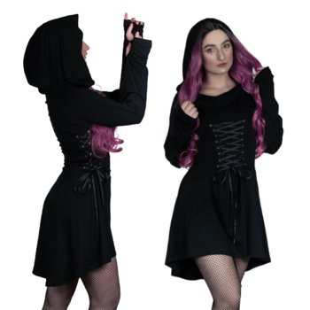 Sukienka Gotycka Gorset Asymetryczna Na Halloween - Wonderlandia