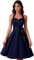 Sukienka Koktajlowa Wizytowa Vintage Elegancka Granatowa Plus Size 3XL Inna marka