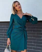 Sukienka Kopertowa Elegancka Wyszczuplająca Przewiązywana Zieleń XL Inna marka