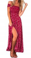 Sukienka Maxi Hiszpanka W Kwiaty Boho Czerwona