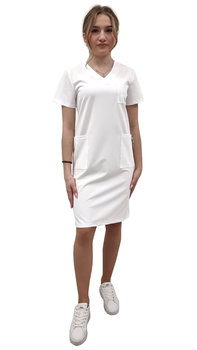 Sukienka medyczna biała casual premium roz. 44 - M&C