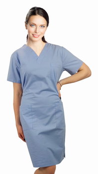 Sukienka medyczna chirurgiczna niebieska bawełna 100% XXS - M&C