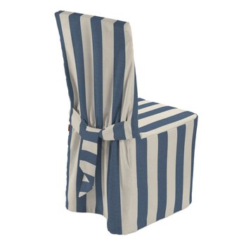 Sukienka na krzesło, Quadro, niebiesko-Białe Pionowe pasy, 55 cm, 45×94 cm - Dekoria