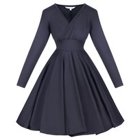 Sukienka rozkloszowana pin up czarna z kopertowym dekoltem gotycka nu goth Wonderlandia