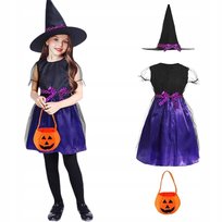 SUKIENKA STRÓJ KOSTIUM PRZEBRANIE HALLOWEEN CZAROWNICA COSPLAY 110-116 cm